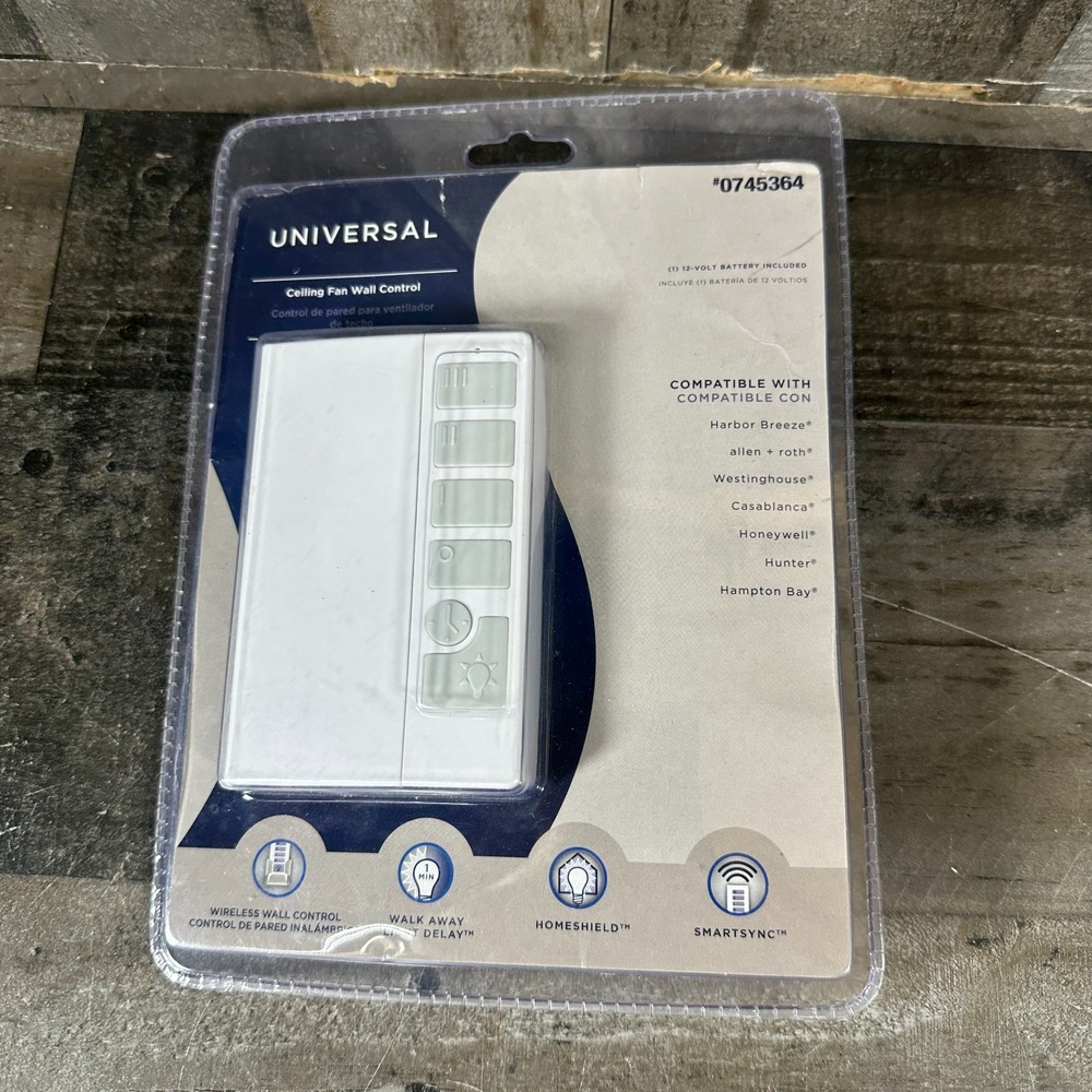 Harbor Breeze Universal Ceiling Fan Wall Remote Control + Battery - 0745364